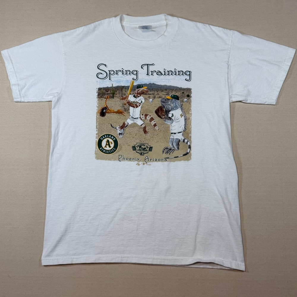 Vintage Oakland Athletics Spring Training Majestic Shirt White XL Fits Medium